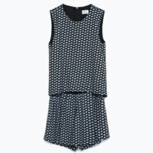 Trafaluc by Zara Women Blue Romper Size Small Open Lower Back Sleeveless